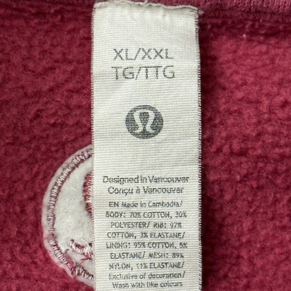 Lululemon Scuba Oversized Full Zip Hoodie Berry Pink Gold Zip LW3GPBS XL XXL - Picture 3 of 9